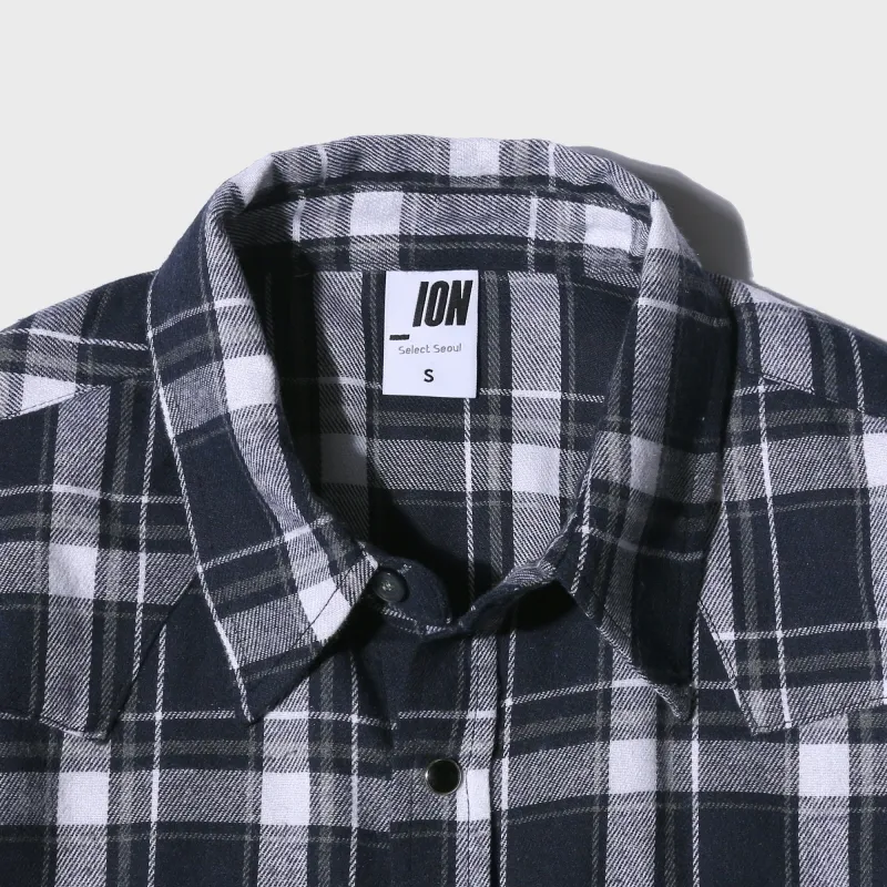 IONSEOUL  |Other Plaid Patterns Unisex Street Style Logo Shirts