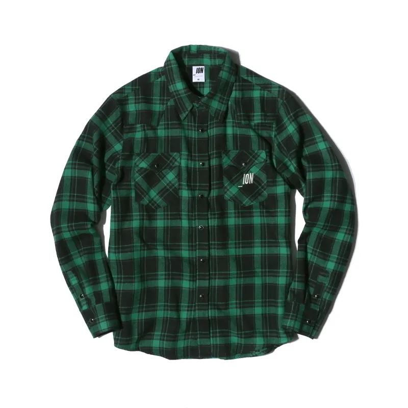 IONSEOUL  |Other Plaid Patterns Unisex Street Style Logo Shirts