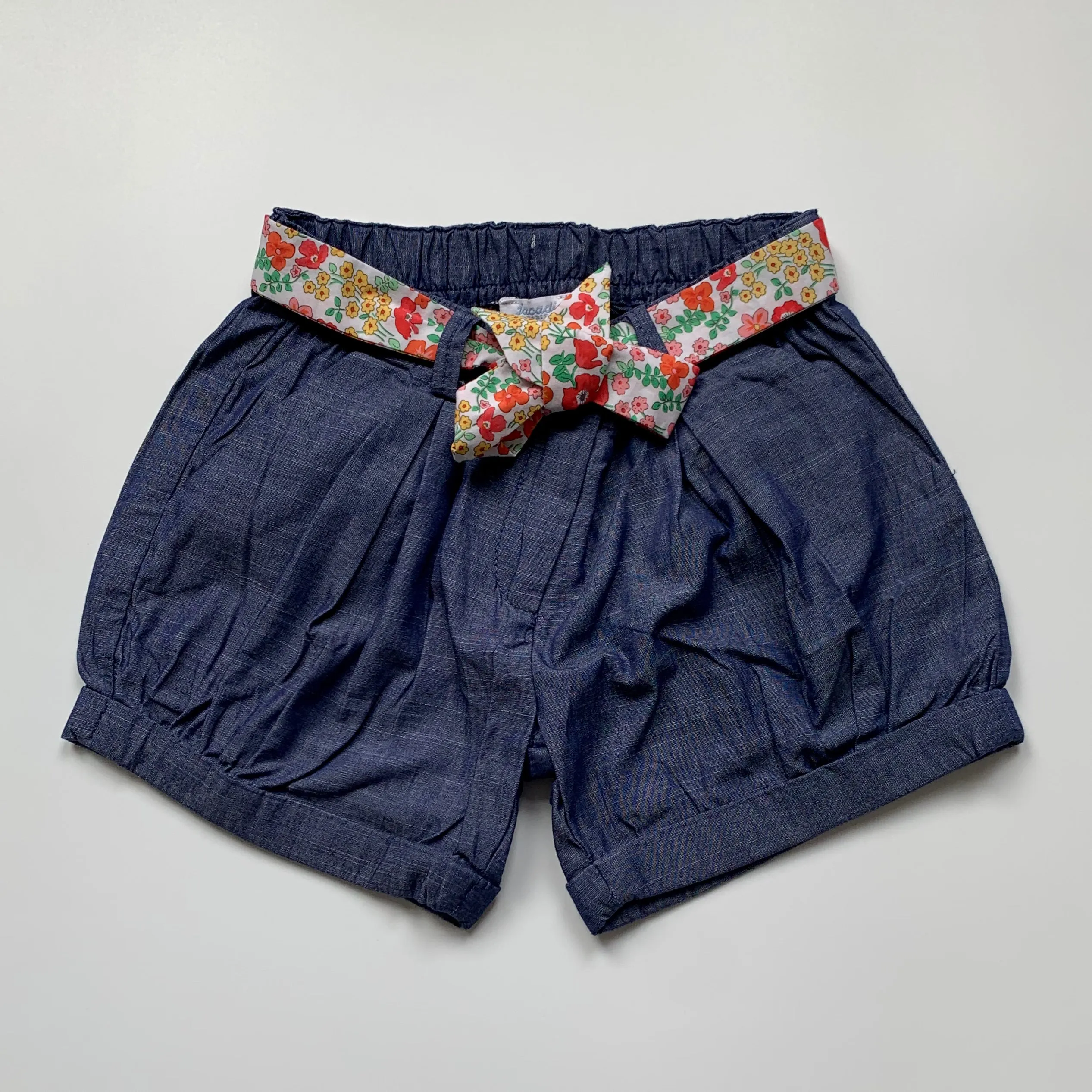 Jacadi Blue Chambray Shorts With Liberty Print Trim: 4 Years