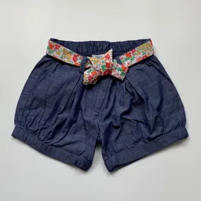 Jacadi Blue Chambray Shorts With Liberty Print Trim: 4 Years