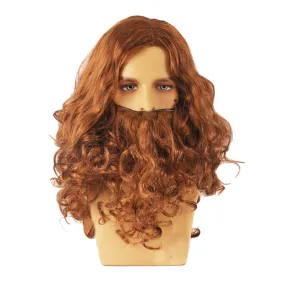 Jesus Santa Claus Cosplay Wig Heat Resistant Synthetic Hair Carnival Halloween Party Props