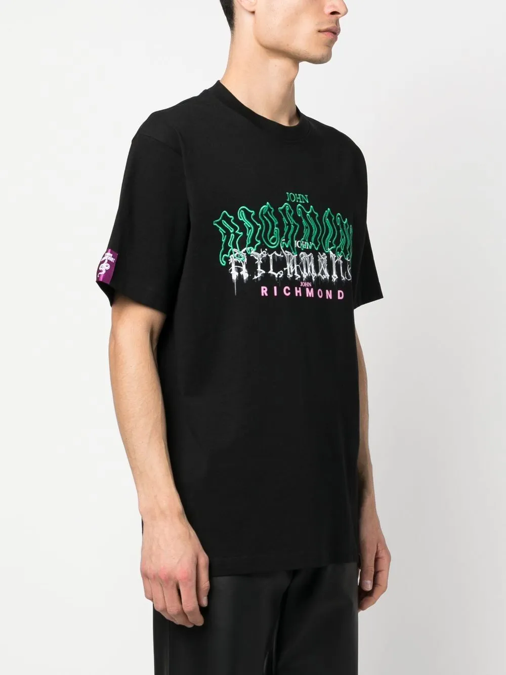 John Richmond Logo Print T-Shirt Kobaya In Black