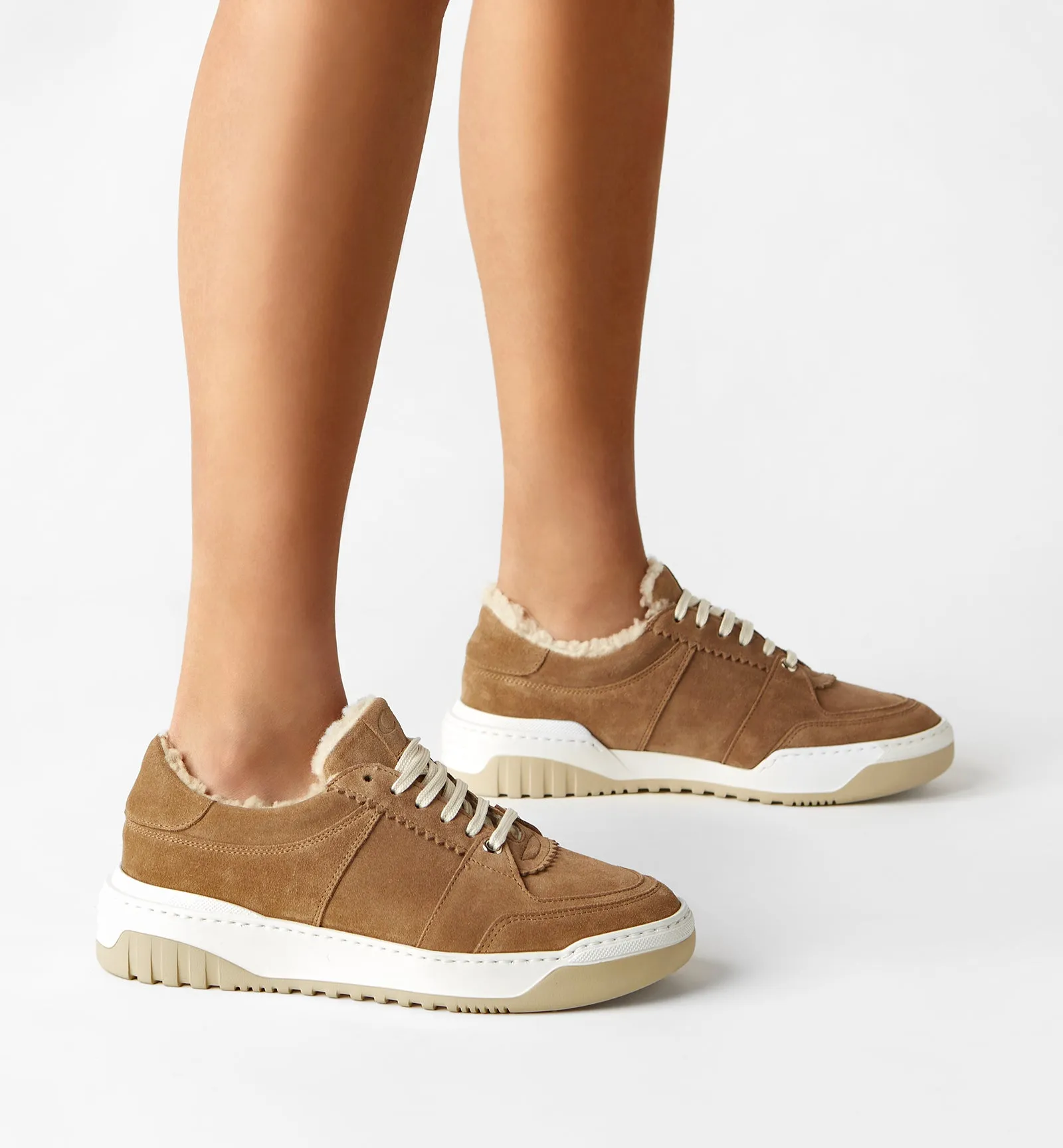 KLARE SHEARLING-LINED SUEDE SNEAKER