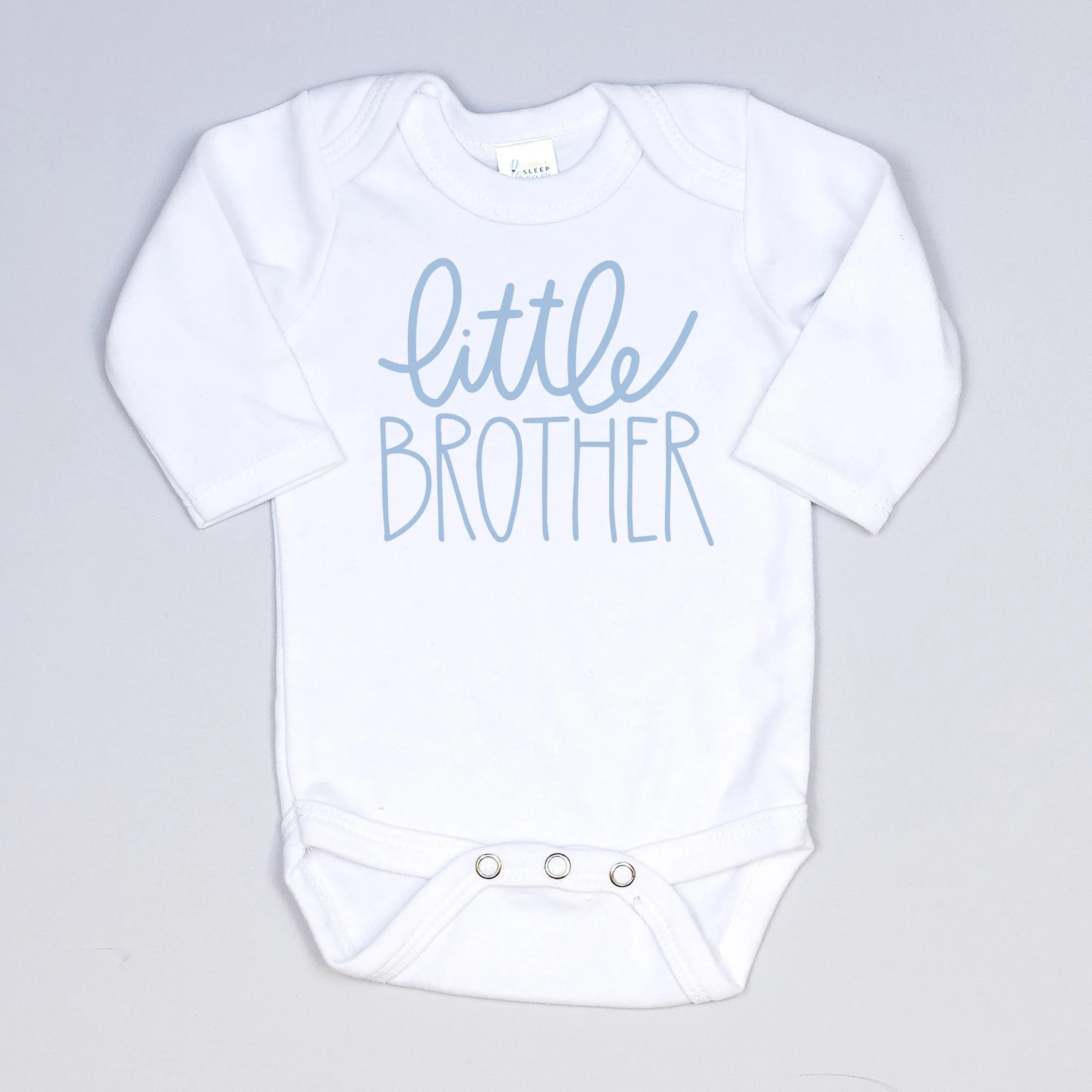 Little Brother Onesie | Script, Light Blue