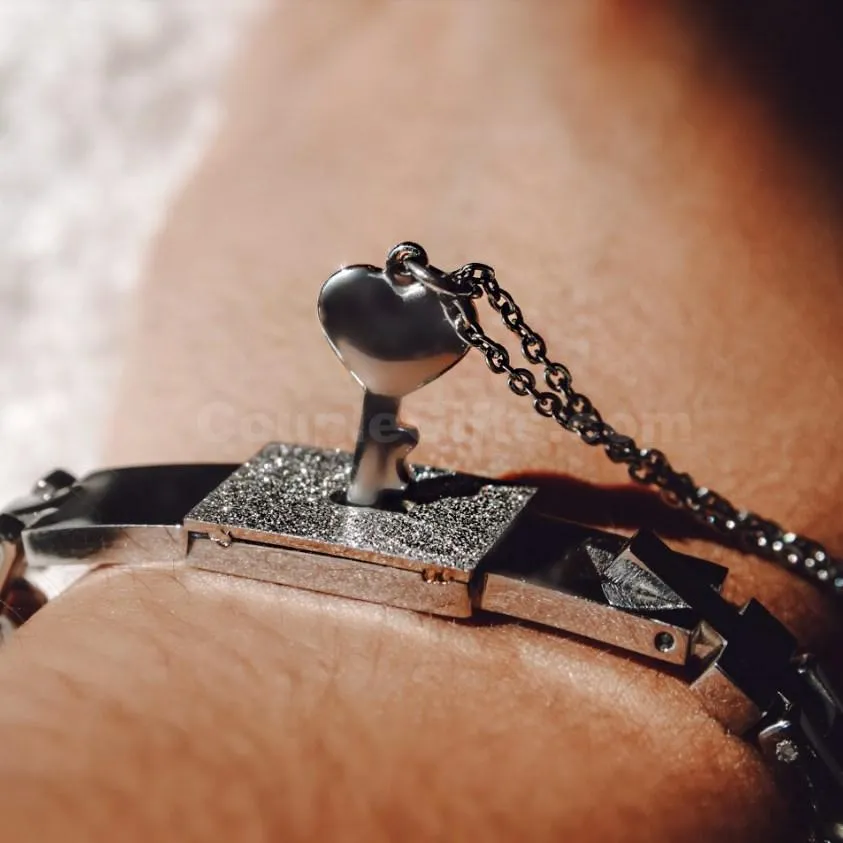 Locked Bracelet with Key Necklace for Men