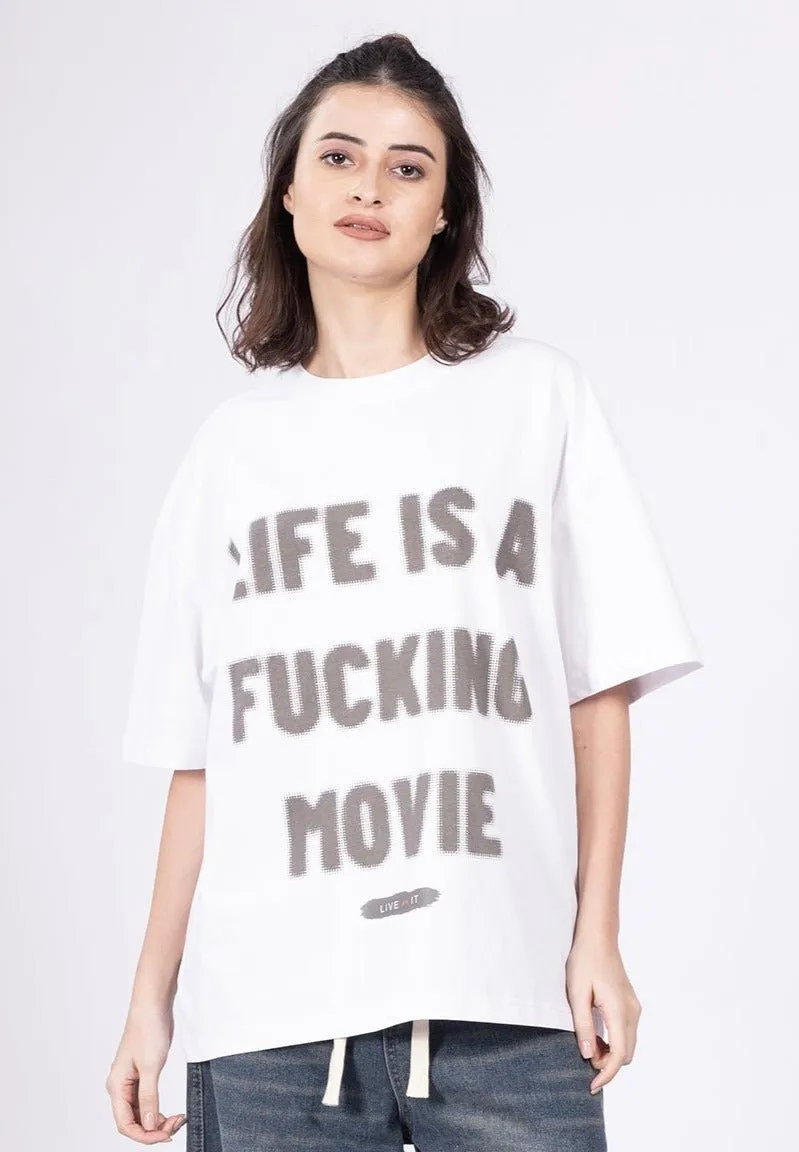 Lyf Is A Fkn Movie White T-Shirt [ Unisex ]