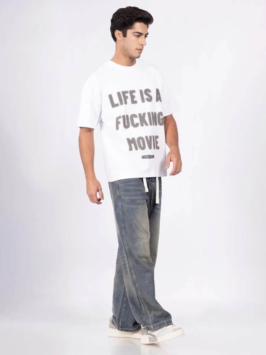 Lyf Is A Fkn Movie White T-Shirt [ Unisex ]