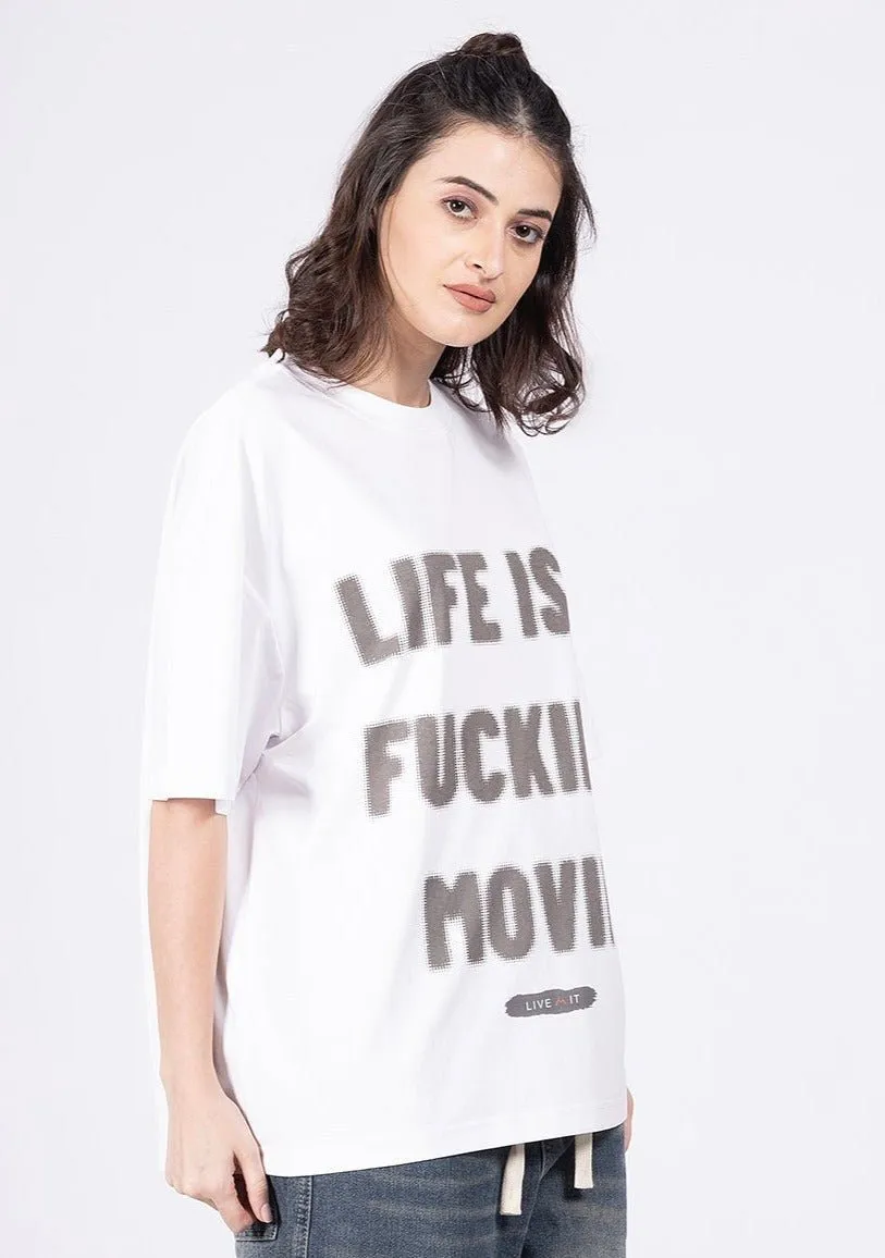 Lyf Is A Fkn Movie White T-Shirt [ Unisex ]