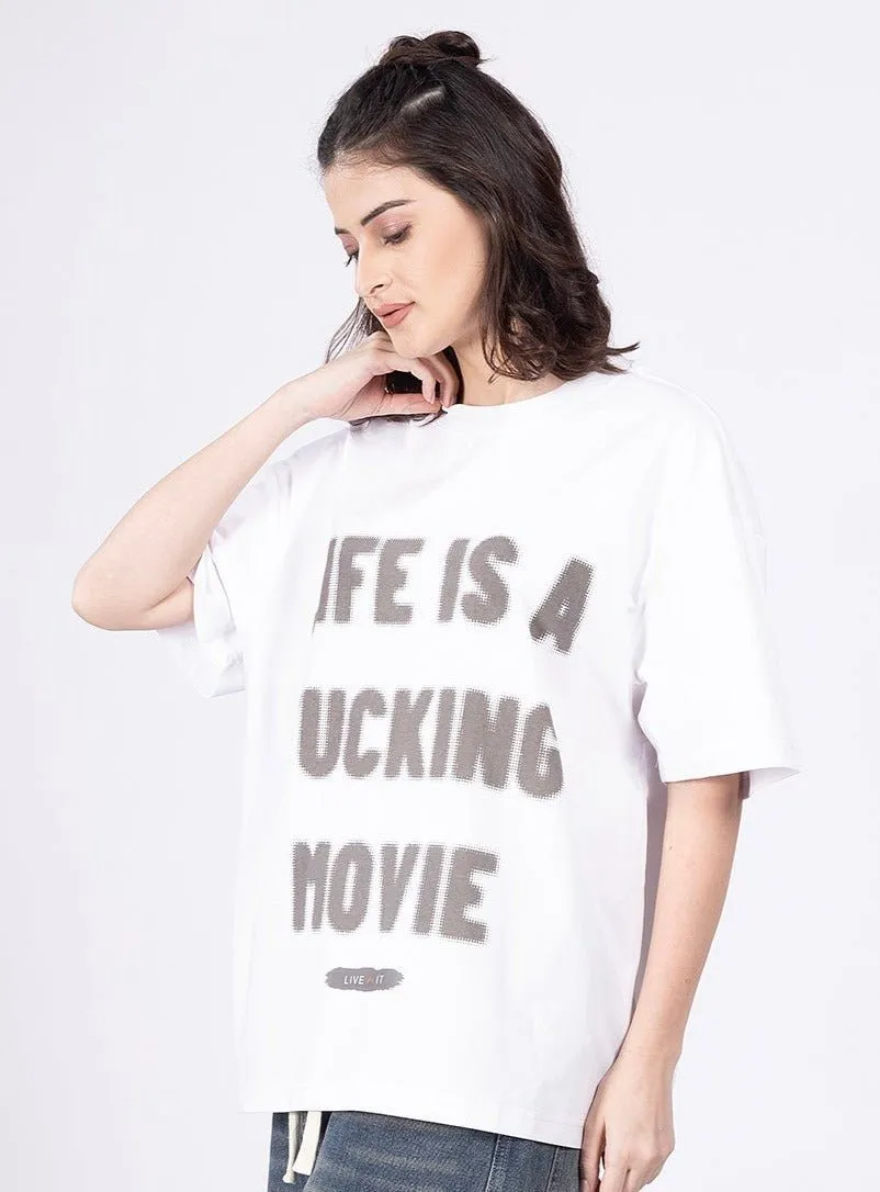 Lyf Is A Fkn Movie White T-Shirt [ Unisex ]