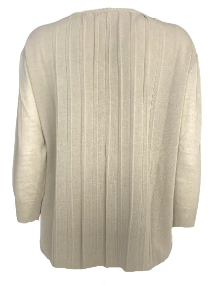 MAGLIA DONNA BEIGE CON LOGO