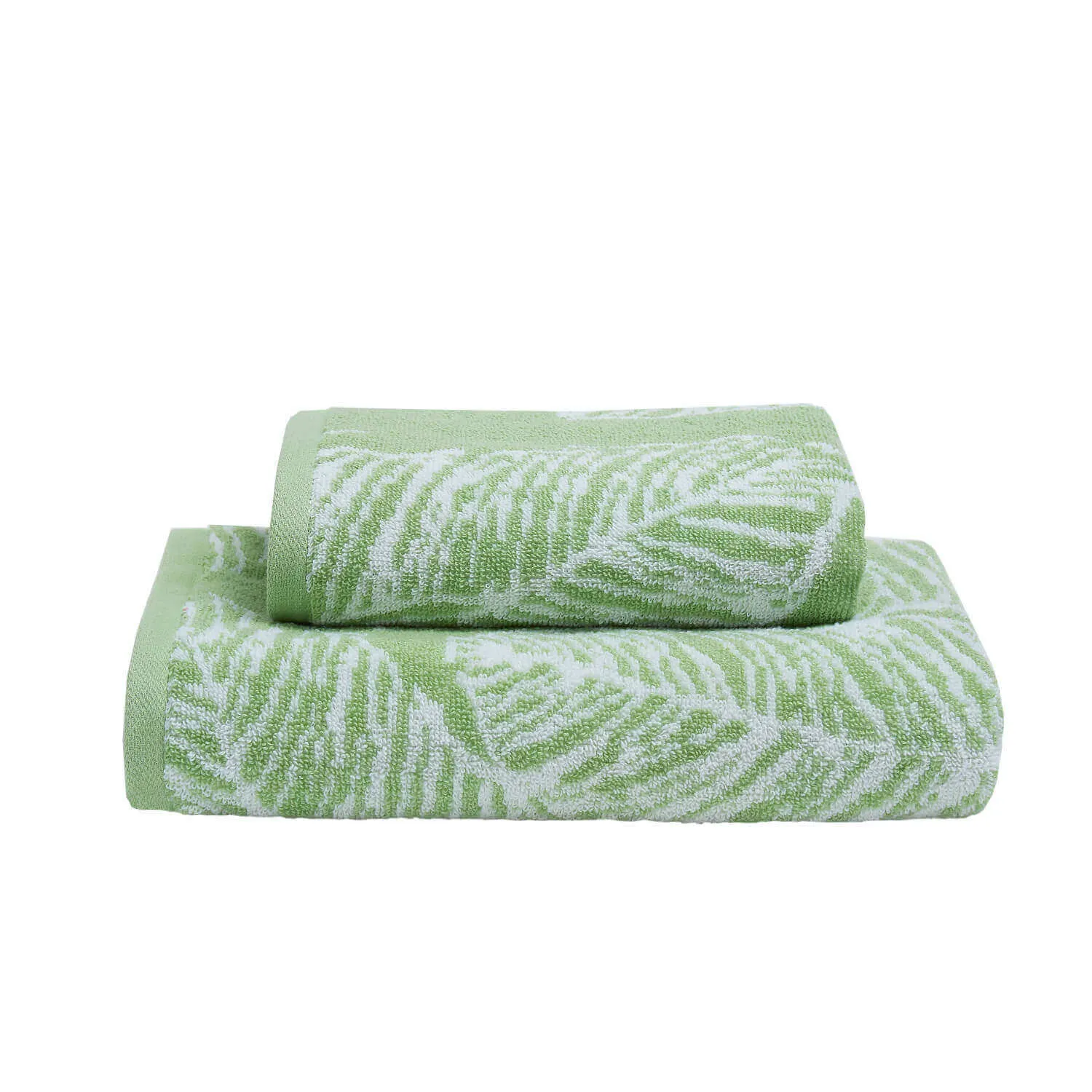 Matteo Jacquard Hand Towel - Khaki / Green