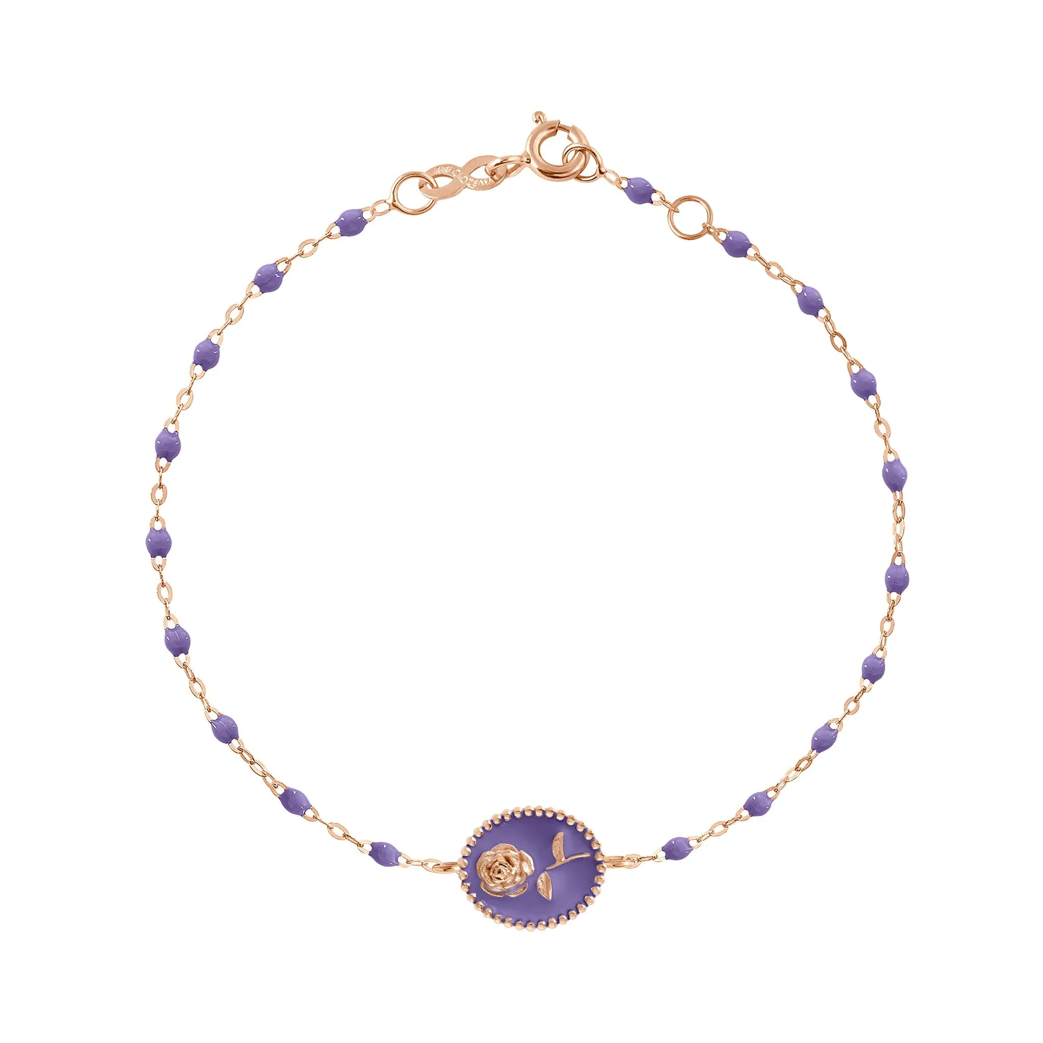 Mauve Rose Bracelet, Rose Gold, 6.7