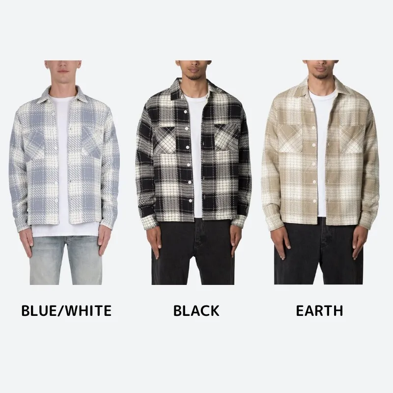 MNML  |Other Plaid Patterns Street Style Long Sleeves Cotton Shirts