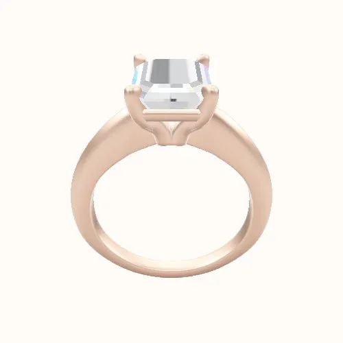 Modern Knife Edge Engagement Ring With Standard Four Prong Head