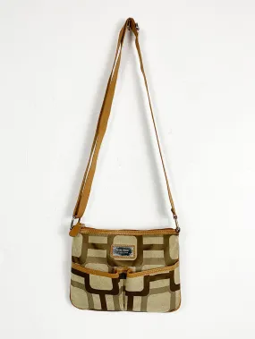 NineWest Olive and Brown Cross Body Waist Purse