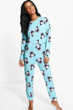 Olivia Pug Print Onesie