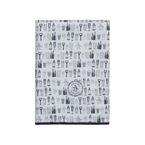 ORIGINAL PENGUIN OP TONAL DRINKS WAFFLE TOWEL BRIGHT WHITE