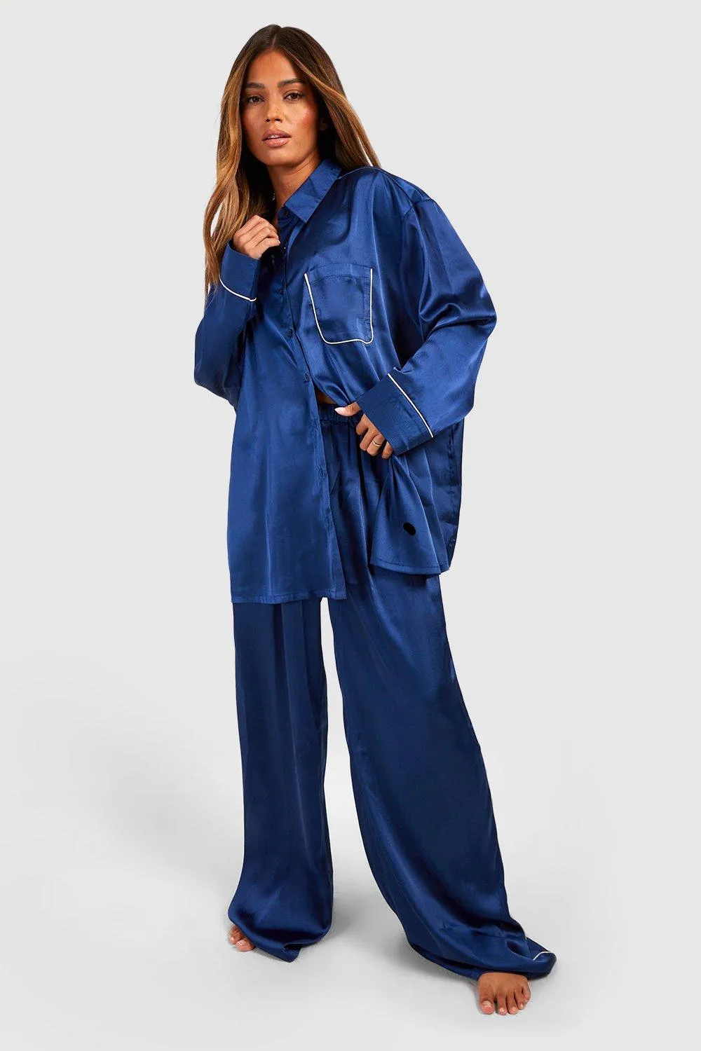 Oversized Pipe Detail Pj Set