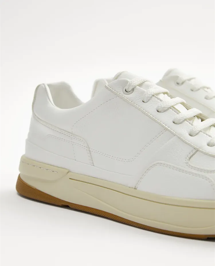 PANELLED LACE-UP SB SNEAKERS - WHITE