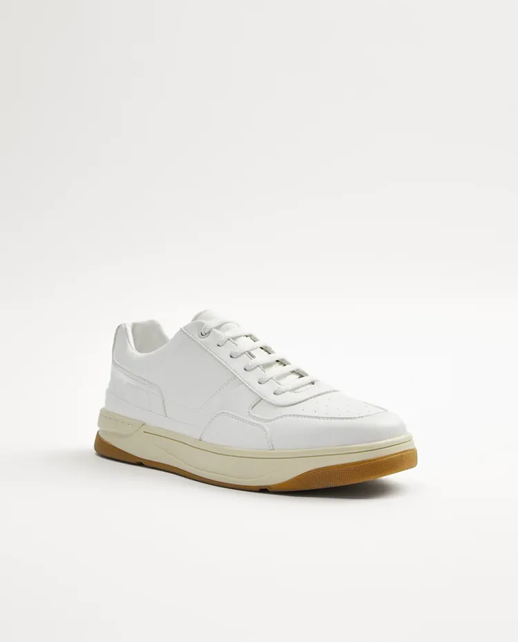 PANELLED LACE-UP SB SNEAKERS - WHITE