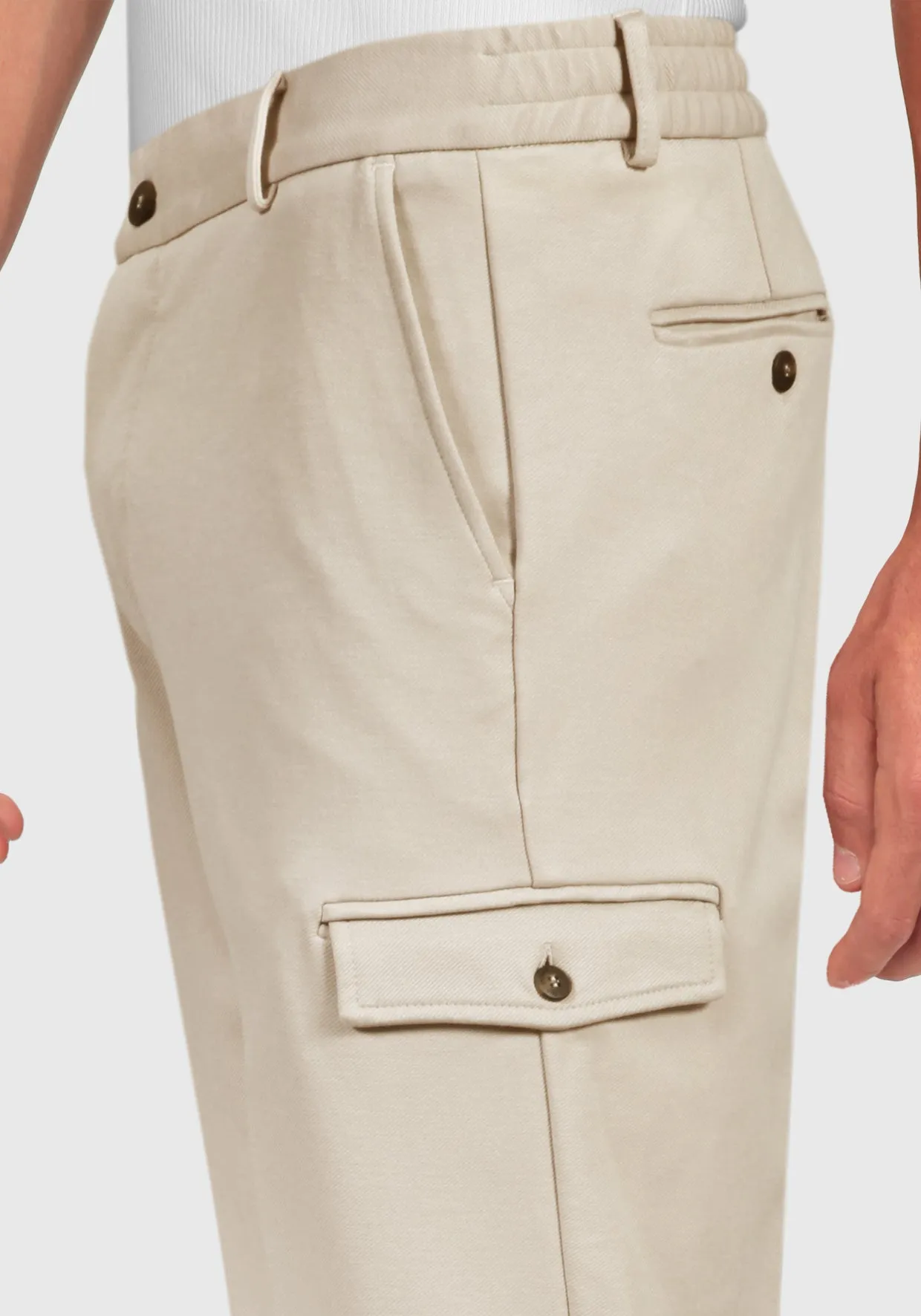 Pantalone con Tasca Laterale -Beige