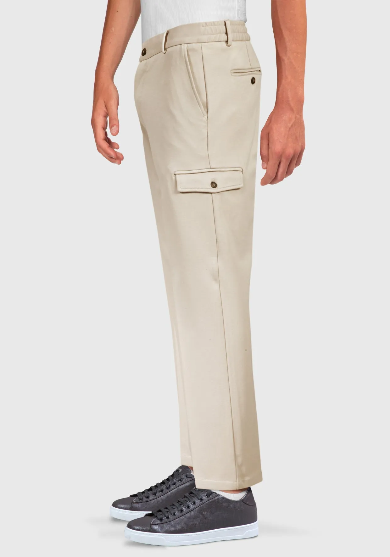 Pantalone con Tasca Laterale -Beige