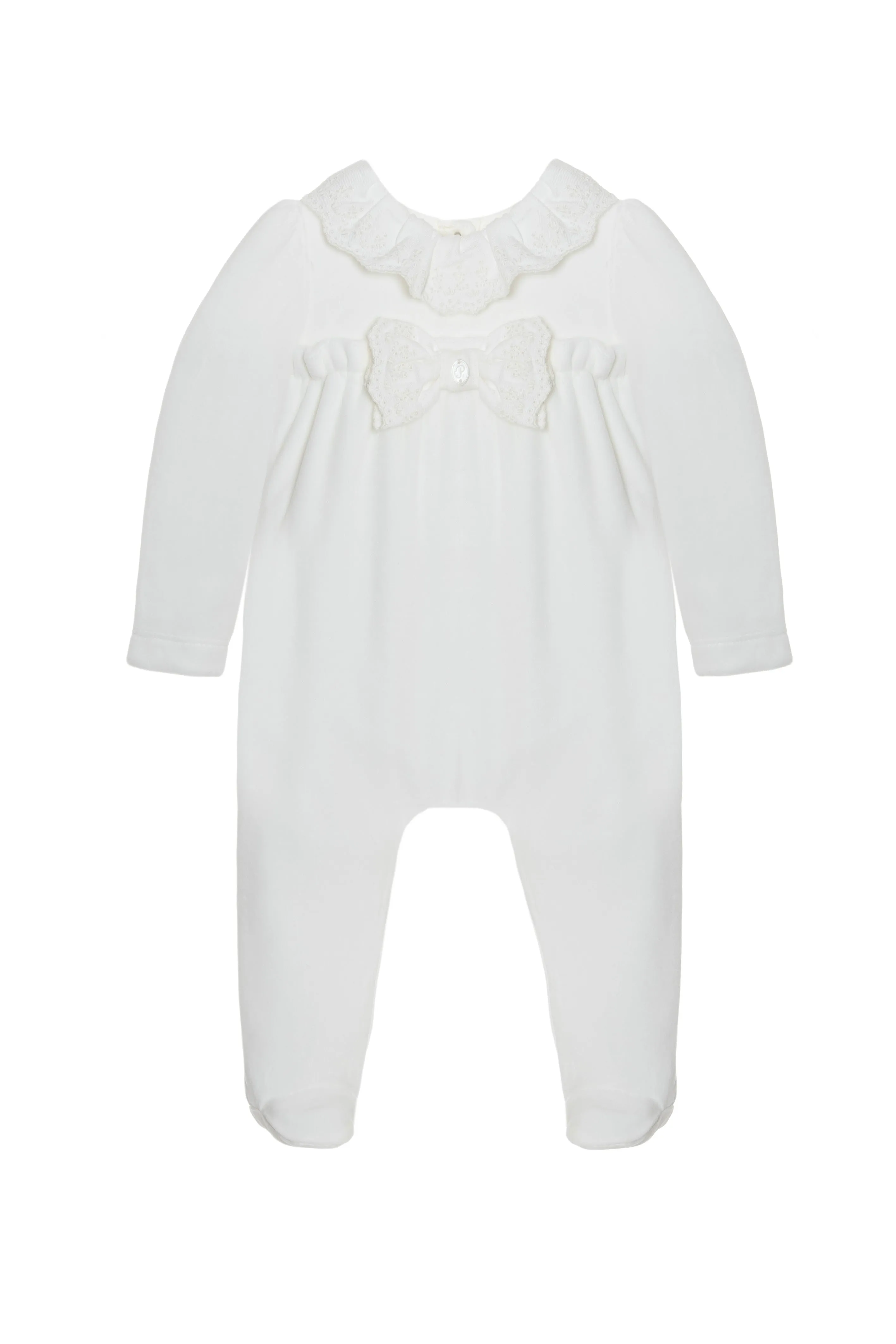 Patachou LS Embroidered Bow Onesie