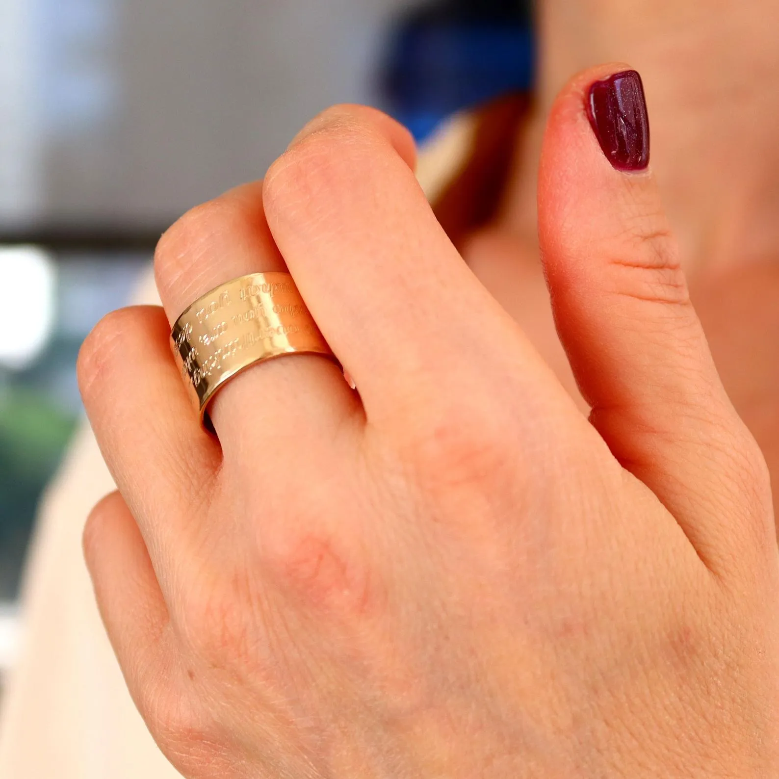 Personalized Gold Cigar Ring for Women