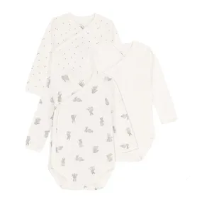 Petit Bateau Long Sleeve Crossover Bodysuit Onesie