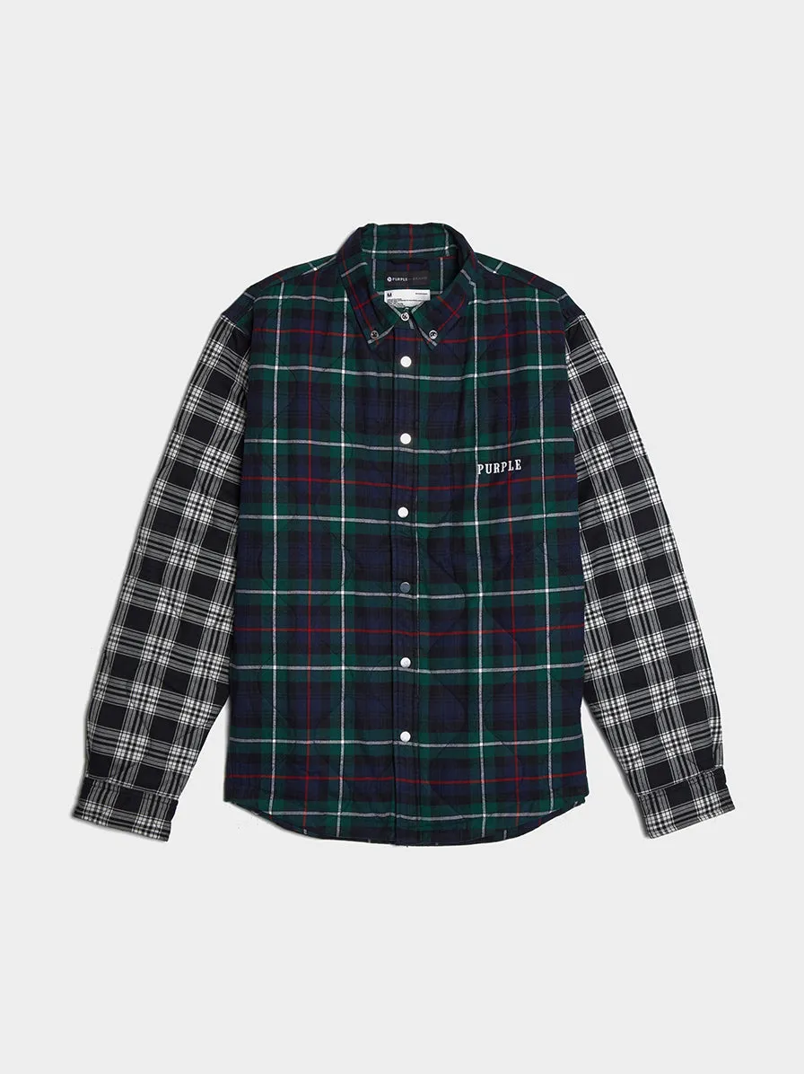 Quilted Plaid Shirt, Green Plaid