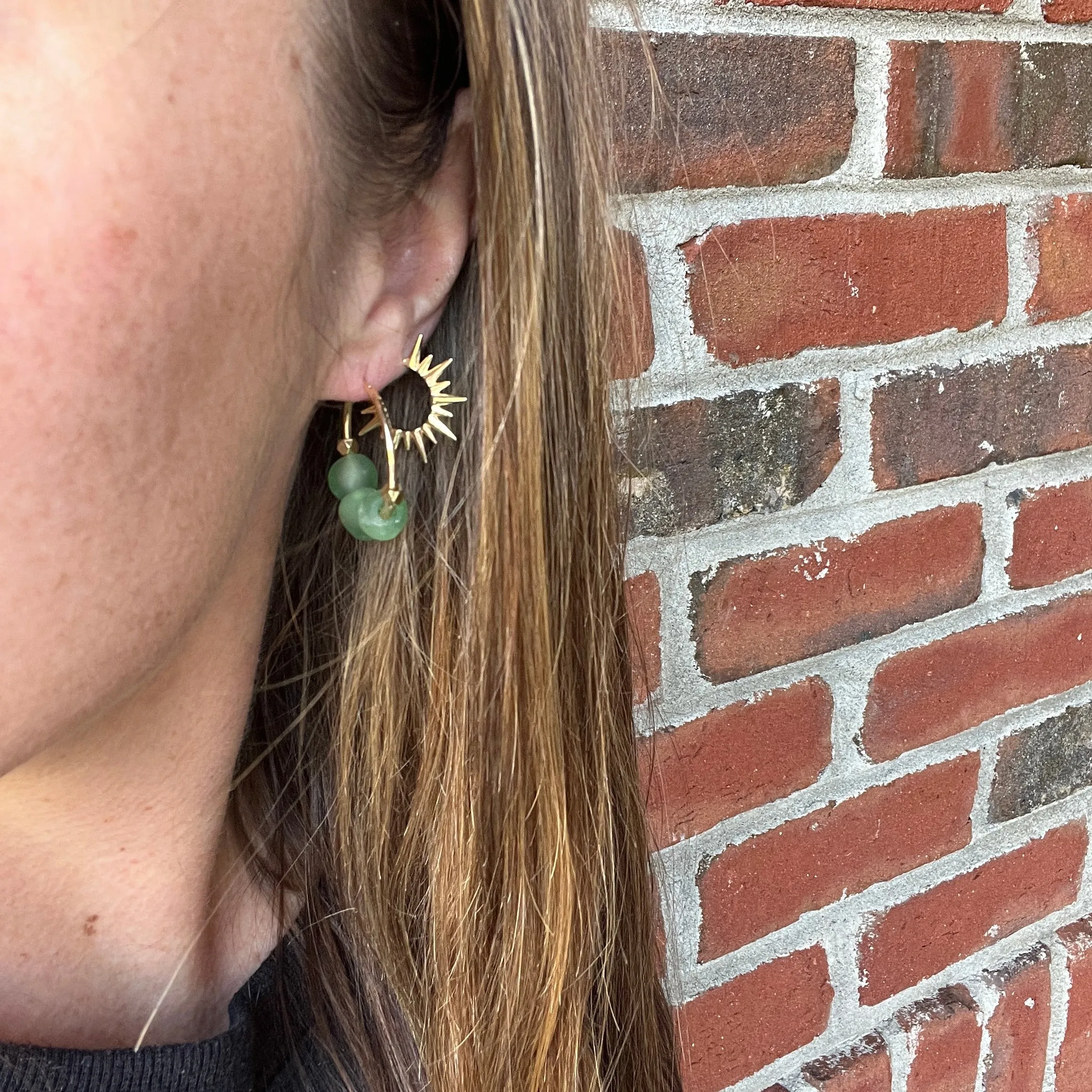 Recycled Glass Hoops - Green