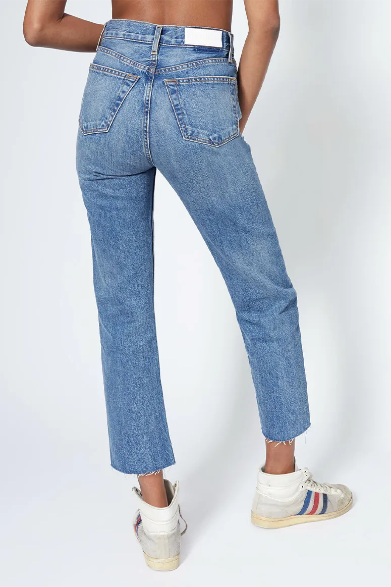 RE/DONE - 70s High Rise Stove Pipe Jean - Medium Vain