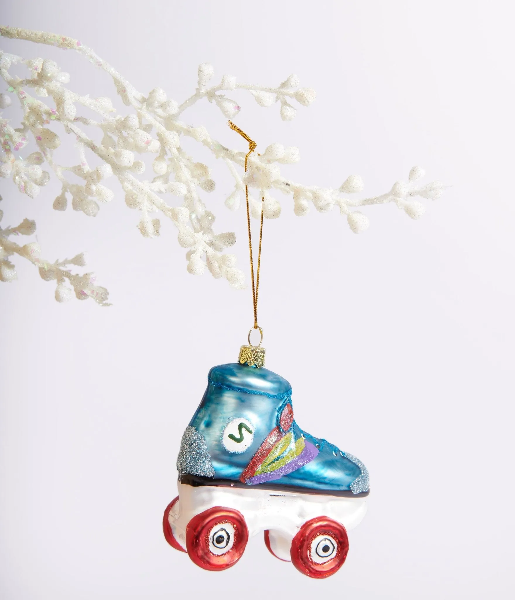 Rollerskate Glass Ornament