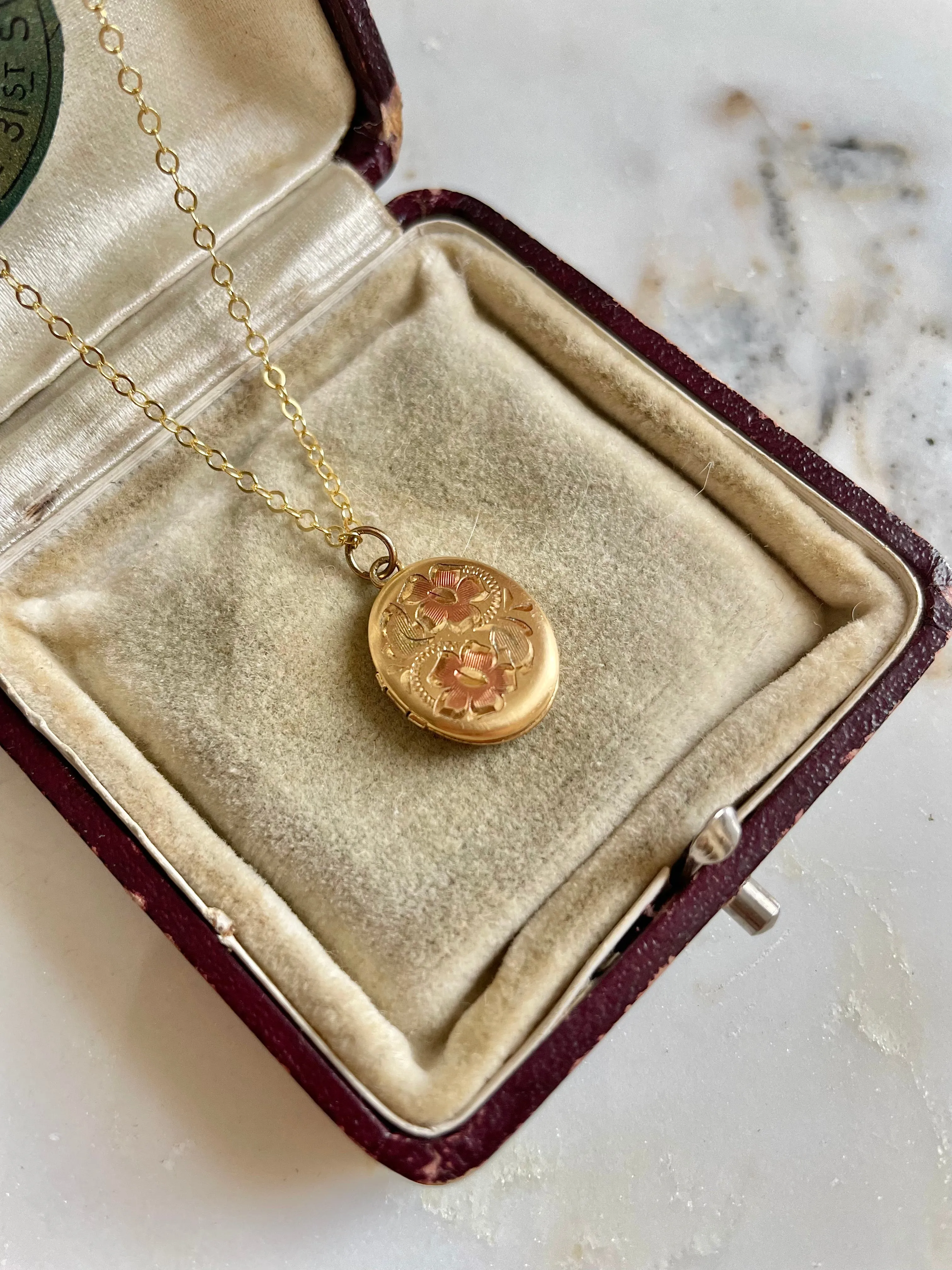 Rose Gold Flower Locket