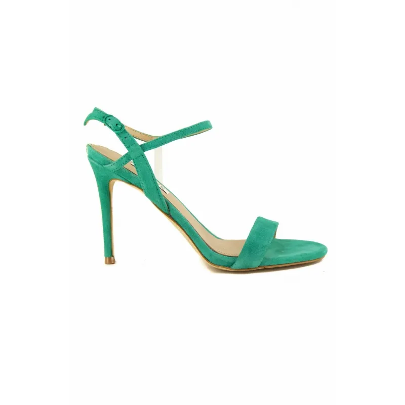 SANDALO TACCO ALTO IN SUEDE, VERDE