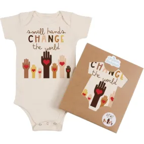 Small Hands Change the World Organic Onesie