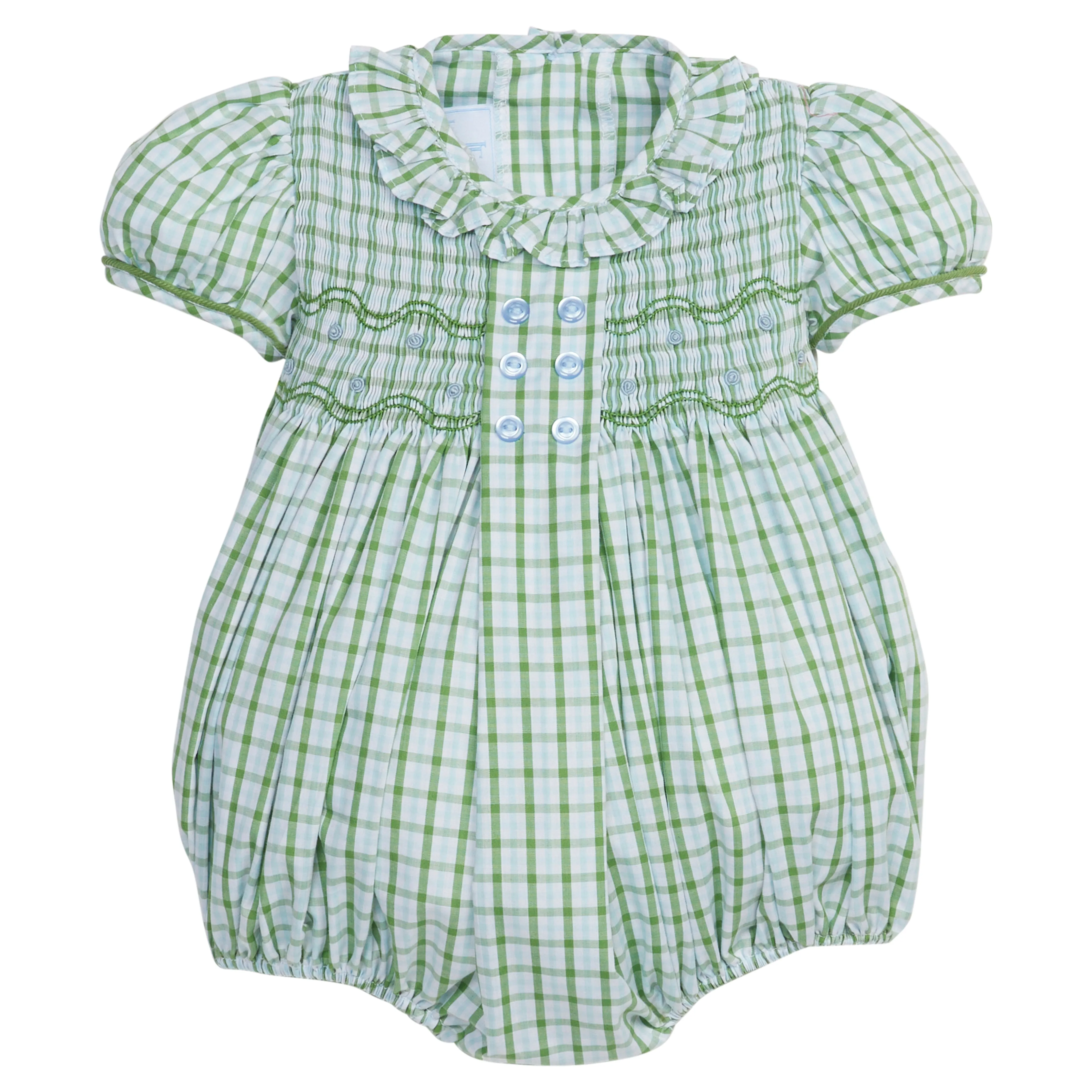 Smocked Bridget Bubble- Leland Plaid