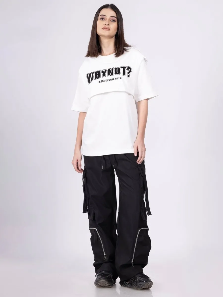 Street flex Black Parachute Pants [ Unisex ]