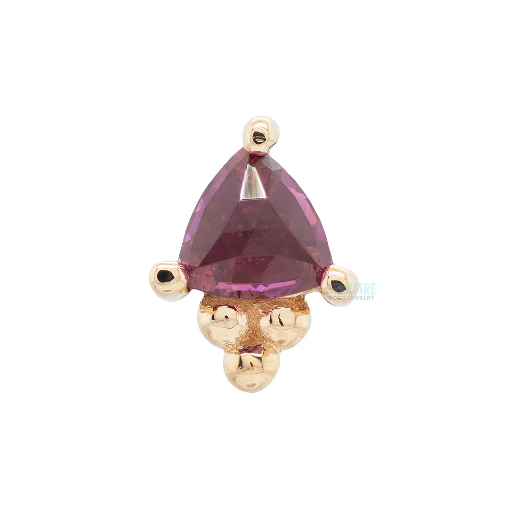 threadless: Timka Pin in Gold with Rose Cut Rhodolite