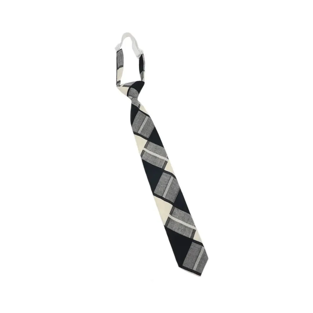 Tie Mood Boy's Plaid Pre-Tied Tie