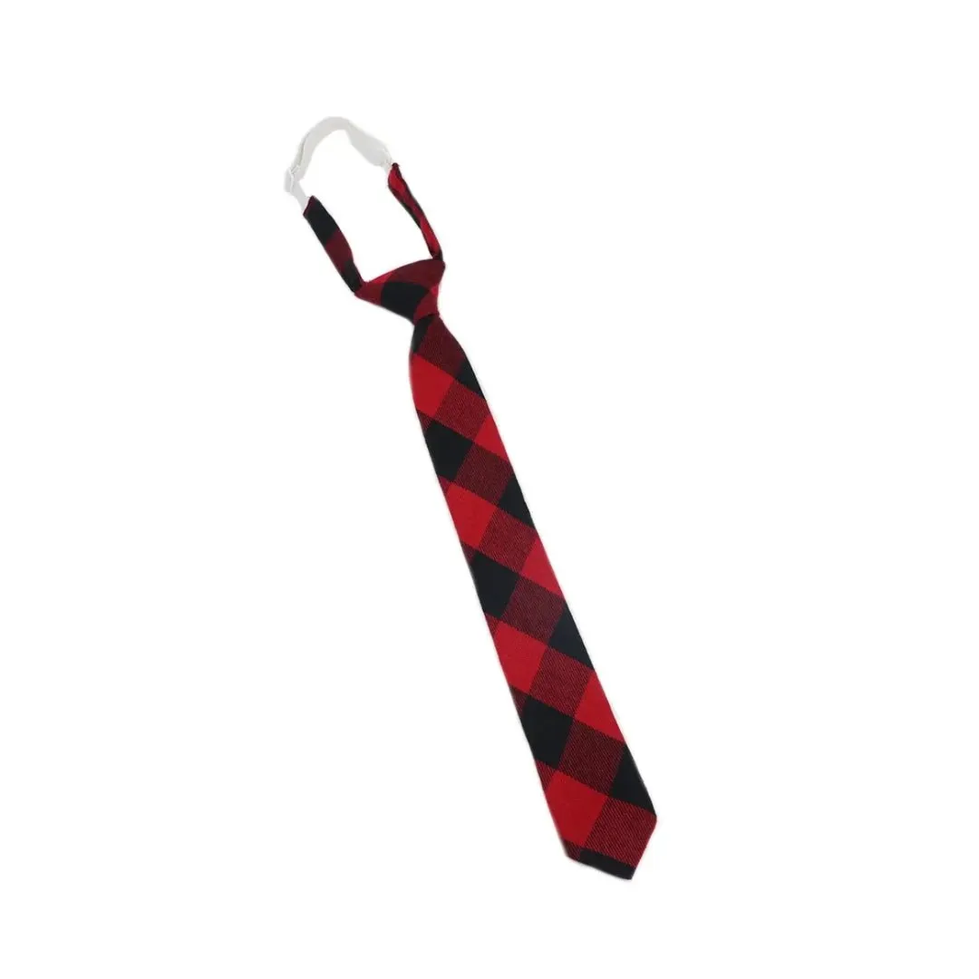 Tie Mood Boy's Plaid Pre-Tied Tie