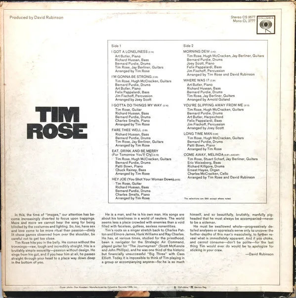 Tim Rose ~ Tim Rose