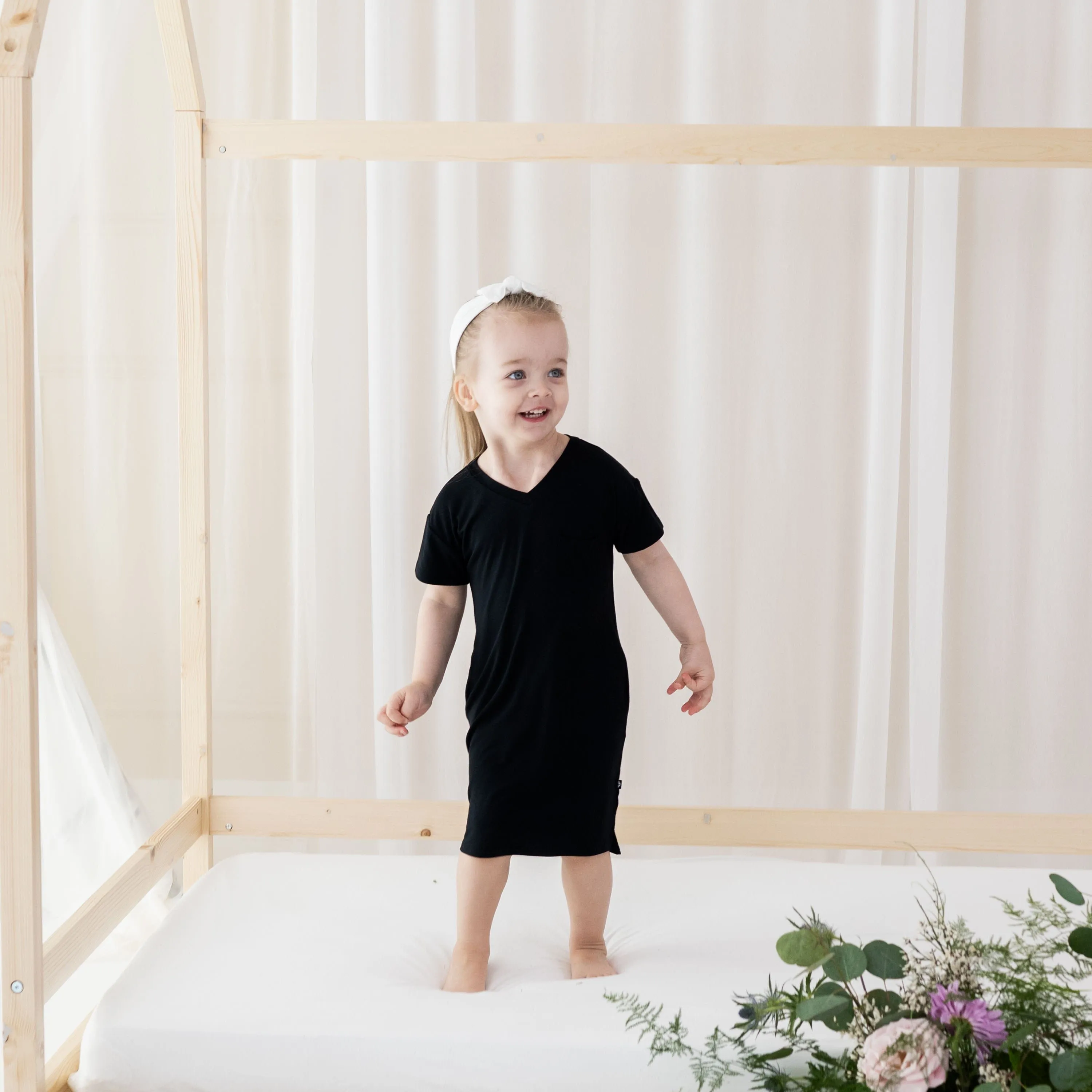 Toddler T-Shirt Dress in Midnight