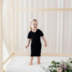 Toddler T-Shirt Dress in Midnight