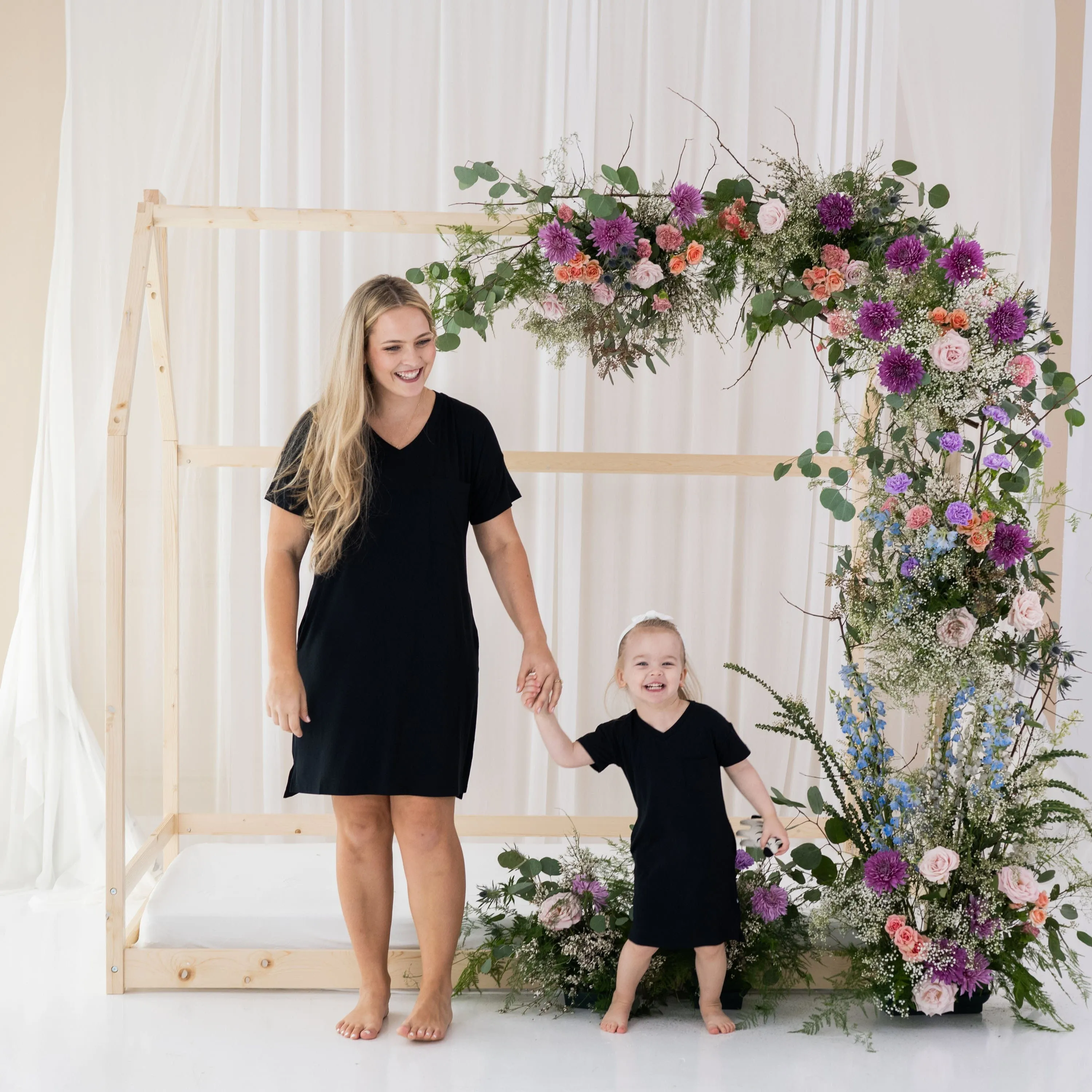 Toddler T-Shirt Dress in Midnight