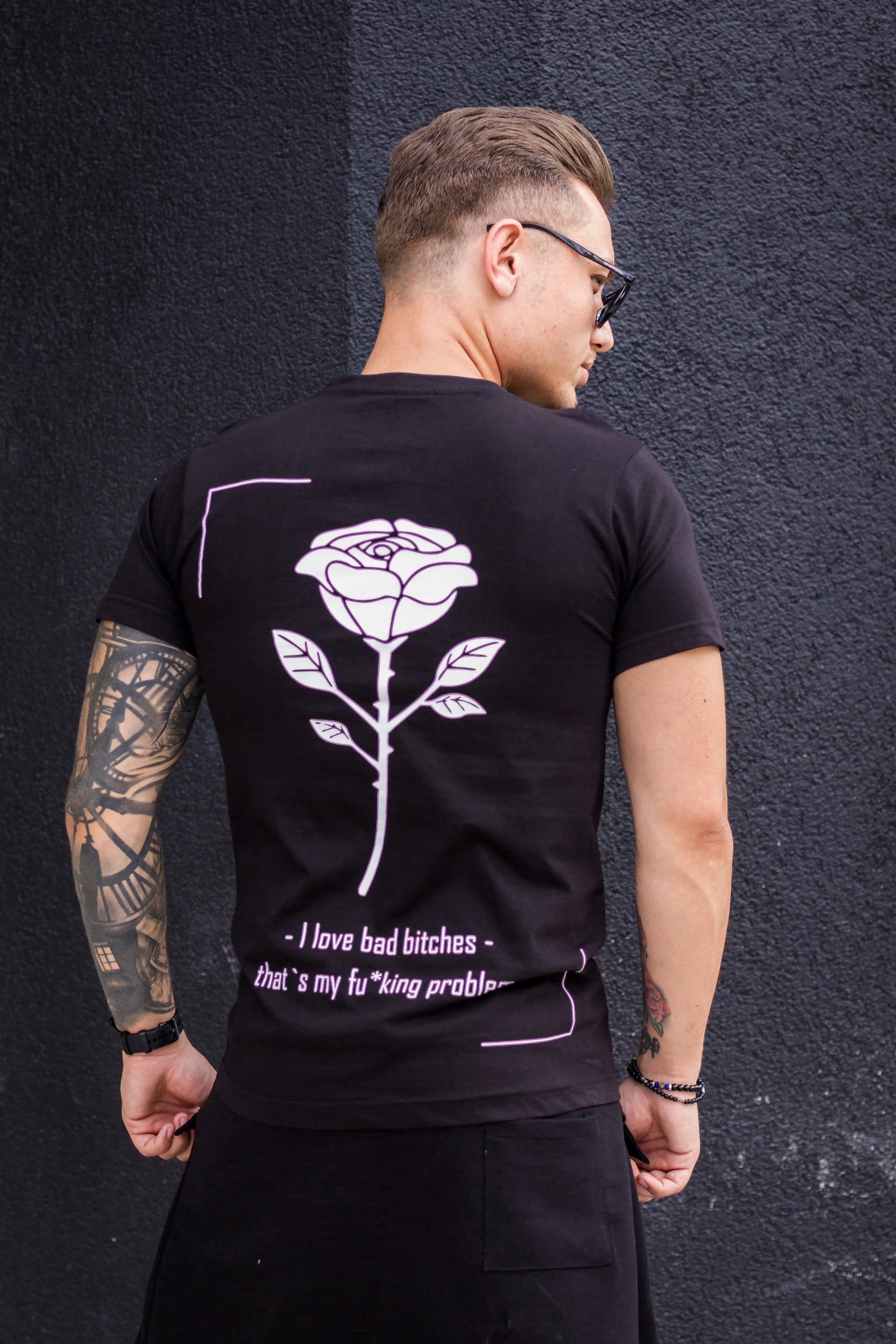 Tricou Rose Black