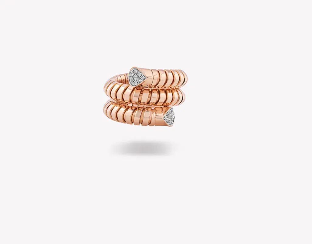 Trisola Rose Gold Pavé Diamond Ring