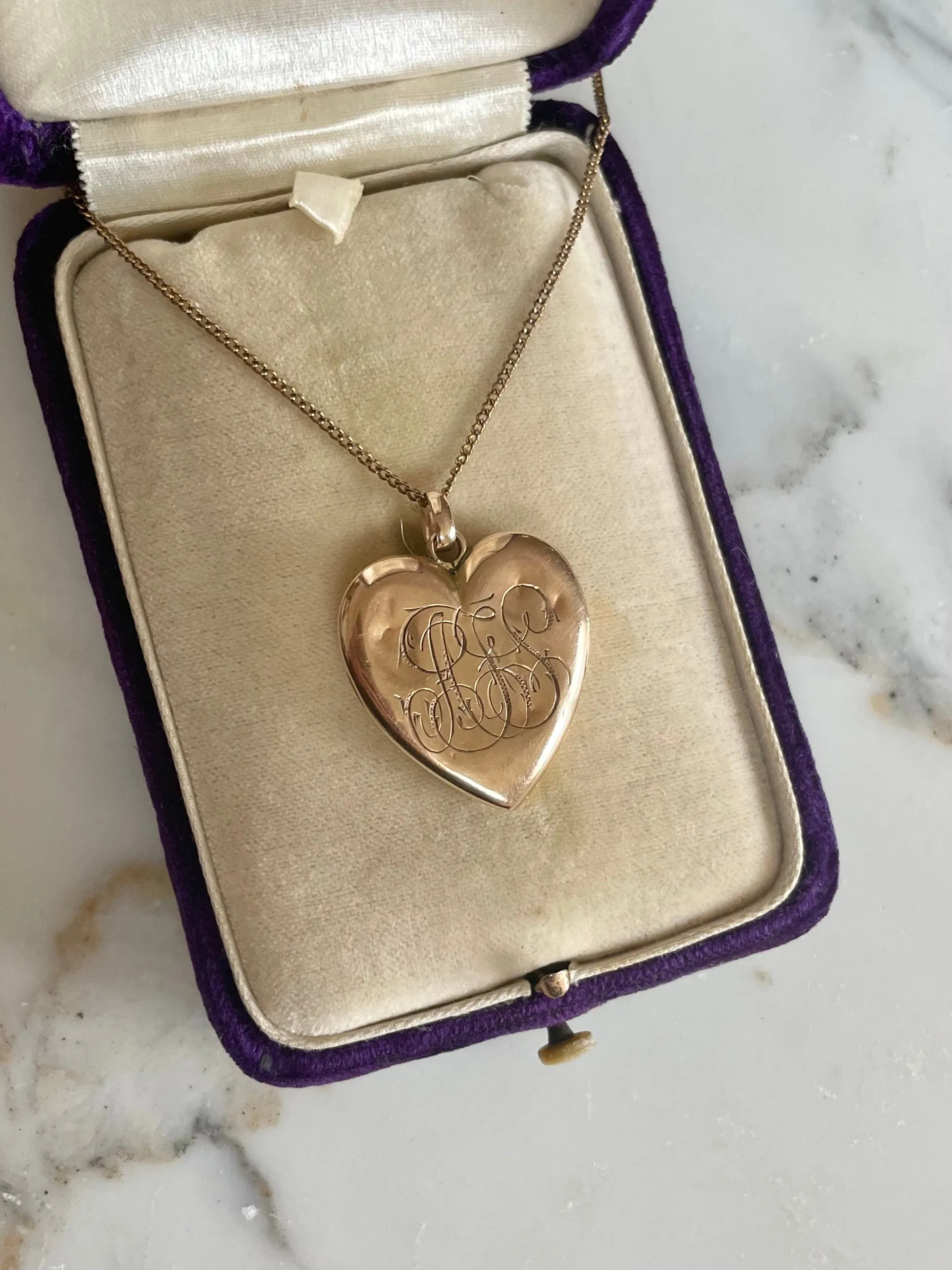 Victorian Rose Gold Monogram Locket