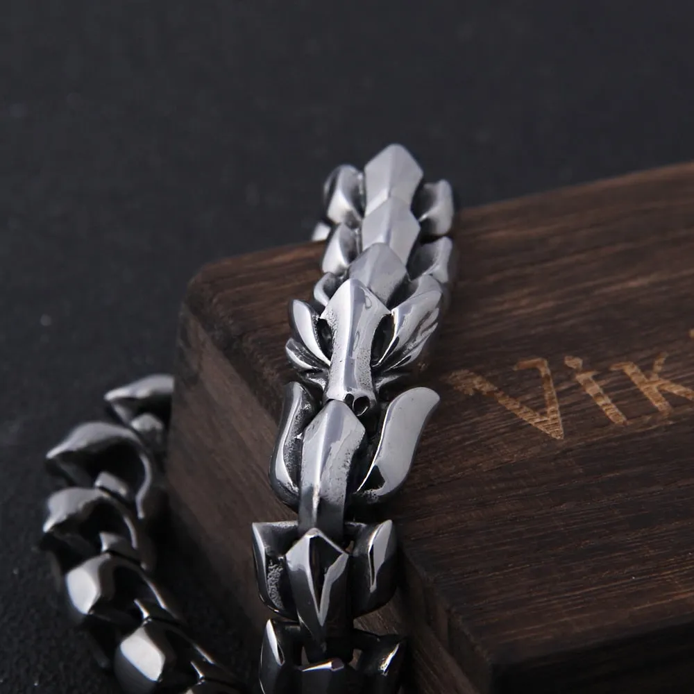 Viking Ouroboros vintage punk bracelet for men