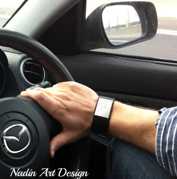 Wide Leather Cuff Bracelet for Men